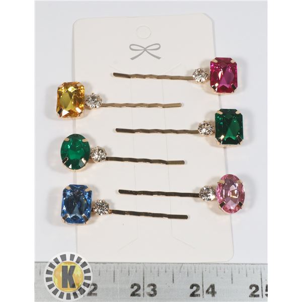 NEW LARGE RHINESTONE BOBBY PINS