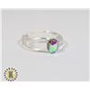 Image 1 : VINTAGE SQUARE PLASTIC RING WITH CRYSTAL COLOR