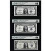 Image 1 : Lot of (3) 1935D/E/H $1 Silver Certificate Notes PMG Choice Uncirculated 64