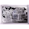 Image 1 : 1996 $1 American Silver Eagle Coin & 2oz Silver Bar Set