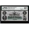 Image 1 : 1860's $1 Bank of America Providence, RI Obsolete Note PMG Superb Gem Unc 67EPQ