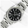 Image 3 : Rolex Midsize Stainless Steel Black Index Datejust Wristwatch