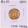 Image 1 : 1851 $2 1/2 Liberty Head Quarter Eagle Gold Love Token Coin