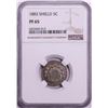 Image 1 : 1883 Proof Shield Nickel Coin NGC PF65