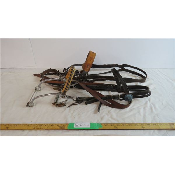 (2) Hackamore Bridles, one with split reins