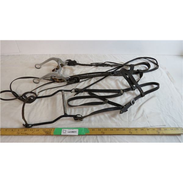 (2) Leather Bridles, one with split reins
