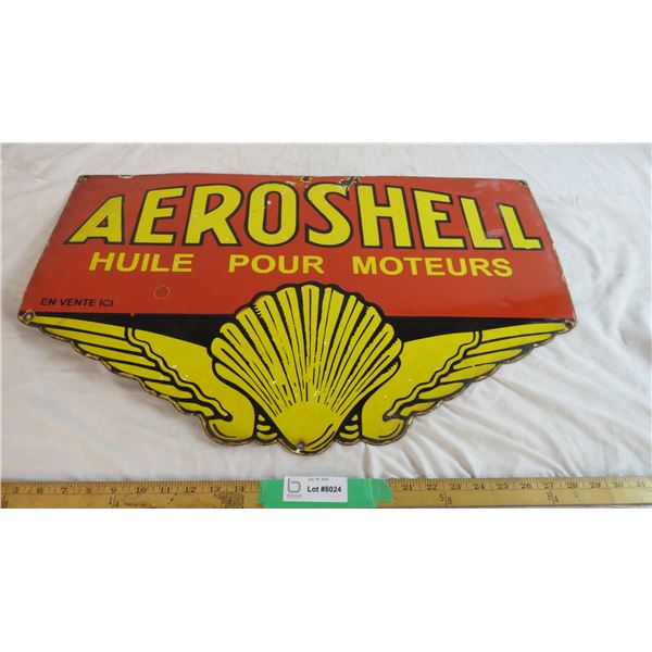 Aeroshell (french) - Fantasy porcelain sign (28" long)