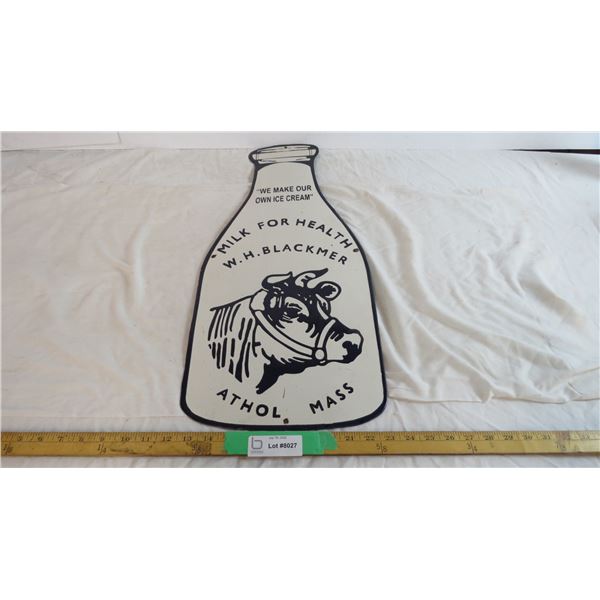 W.H. Blackmer Milk - Fantasy porcelain sign (25" long)