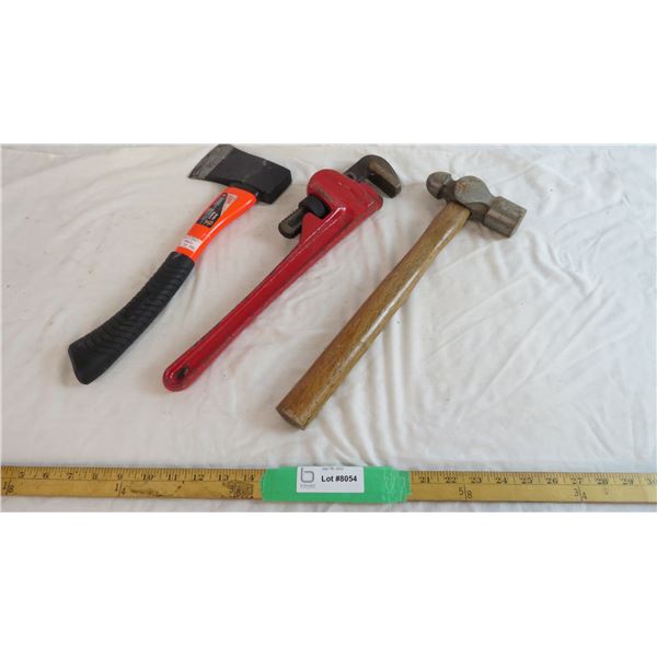 Axe, hammer and pipe wrench