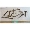 Image 1 : Assorted Vintage tools including Hand Drill Wrenches and hammer