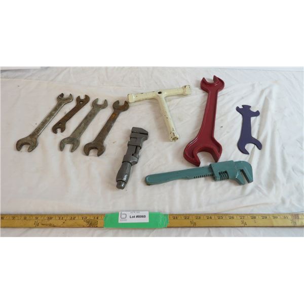 Assorted Wrenches and bolt T tool