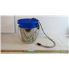 Image 1 : (2) Buckets with Metal ribbed hose
