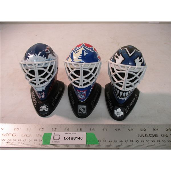 (3) NHL Goalie helmets - Maple Leafs, Rangers, Avalanche