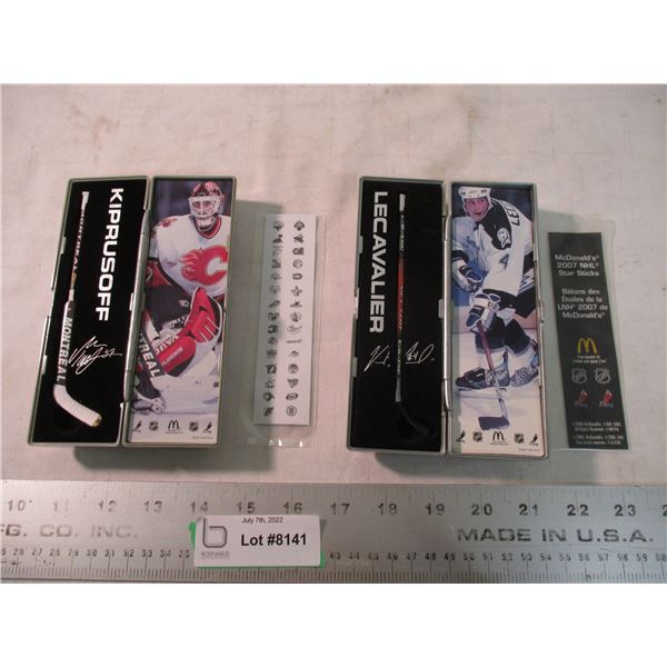 2X THE BID - 2007 hockey sticks, Kiprusoff + Lecavalier