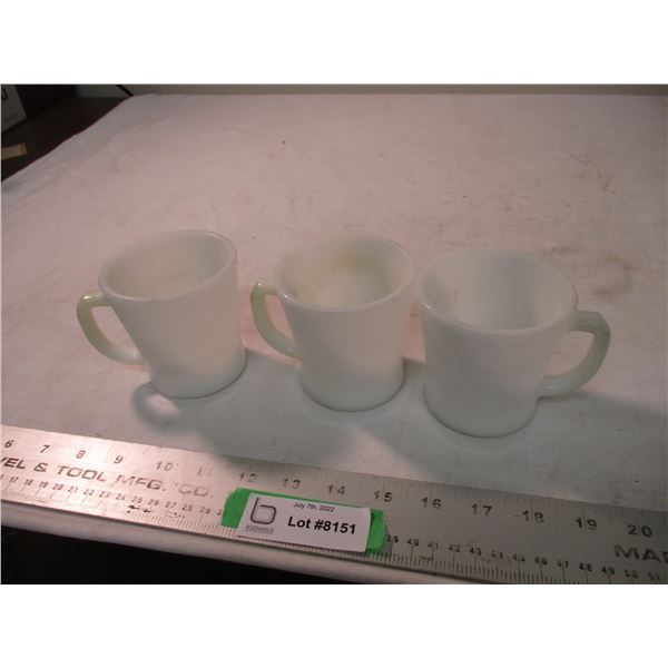 Anchor hocking milk glass mugs
