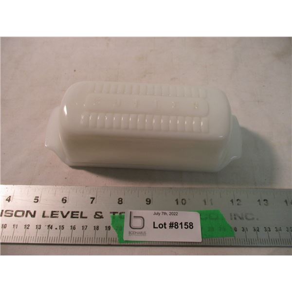 Vintage milk glass butter dish