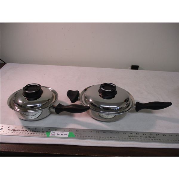 (2) Ultra tech # stainless steel saucepans