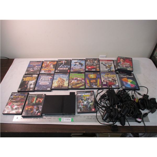 Original PlayStation 2 with controllers and games