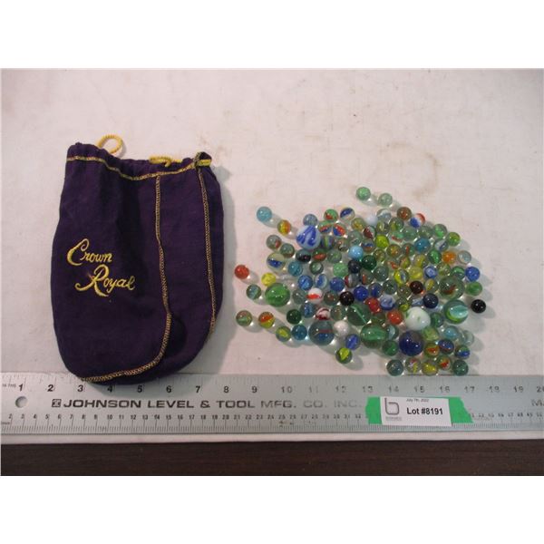 Crown Royal bag filled with marbles