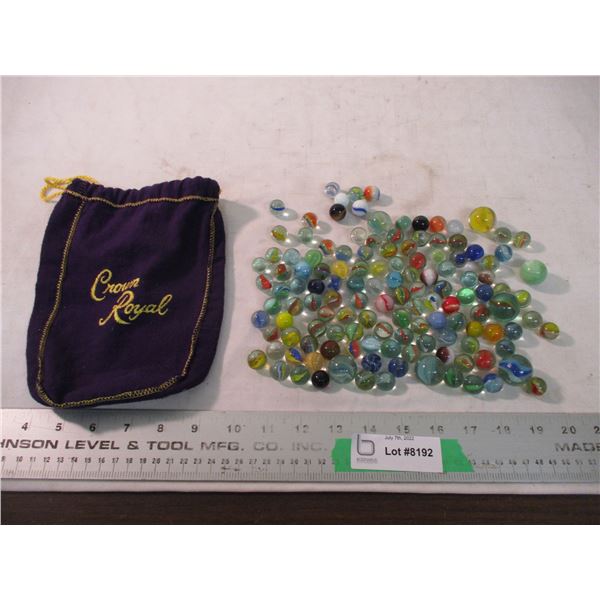 Crown Royal bag filled with marbles