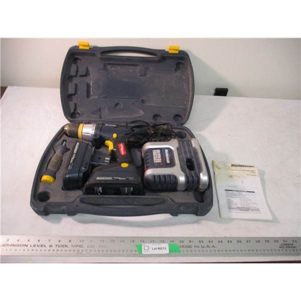 Mastercraft 18v Cordless drill - 2 batteries + charger