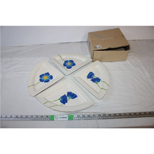 Blue Flower Dishes (4 pieces)