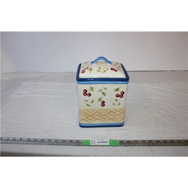 Hand painted Clay Cookie jar