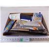 Image 1 : box of paint brushes and painting accessories