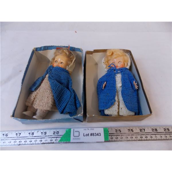 (2) small vintage dolls