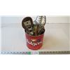 Image 1 : Coffee tin full of kitchen utensils, few are vintage