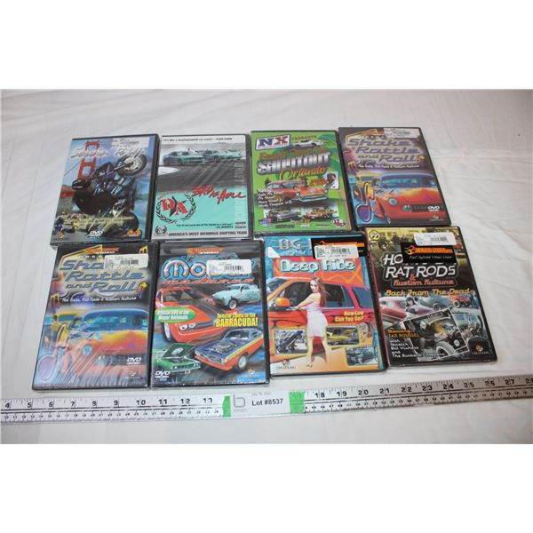 Automotive and Hot Rod DVD’s (new 8 pieces)