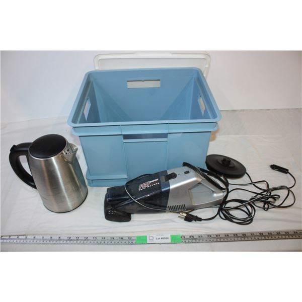 Tote with pro vac and kettle