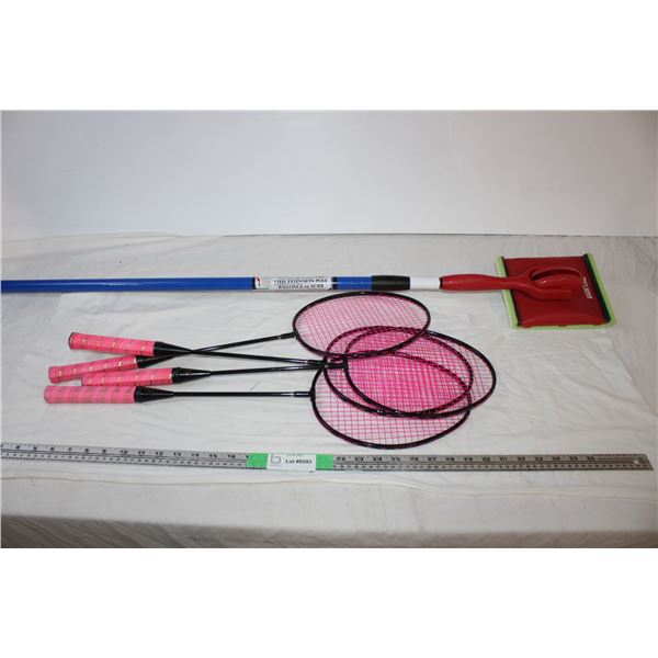 Steel Extension pole,4 pink rackets