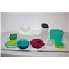 Image 1 : *Green Tote with lid and various Tupperware