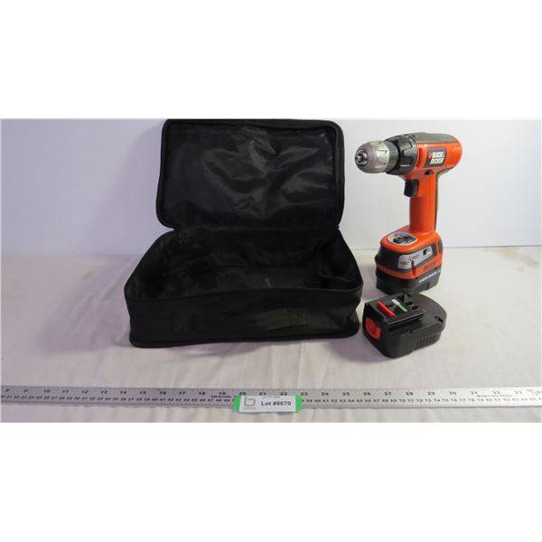 Black and Decker Drill with Case and Extra Battery