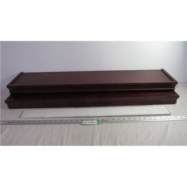 Floating Shelves and Curtain Bar