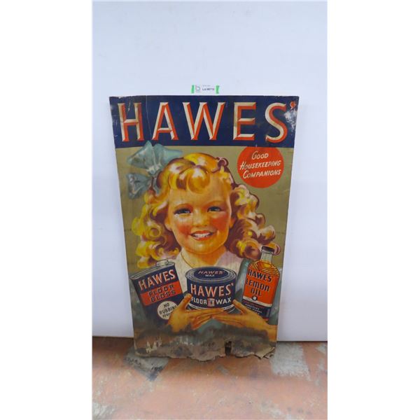 *Hawes Cardboard Promo Board-water damage-22x38”