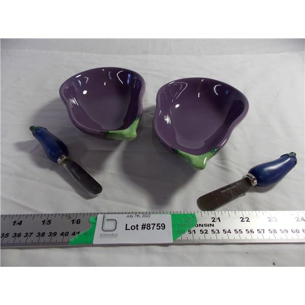 (2) Eggplant Snack set