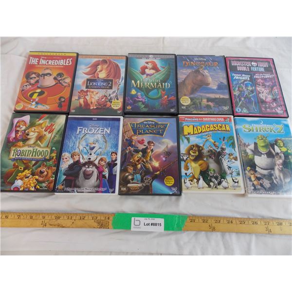 (10) assorted kids movies