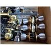 Image 4 : Assorted door handles and knobs with parts and accessories for installing