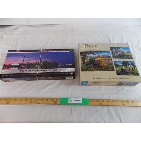 3 Jigsaw puzzle set and TO ontario puzzle