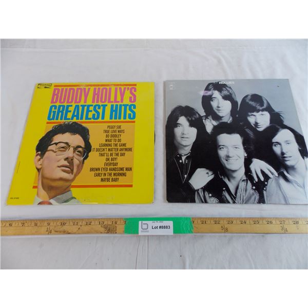 2X THE BID - (1) Buddy Holly record on Coral label and (1) LP by the group The Hollies.