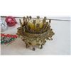 Image 2 : Bent Metal can candle holder and assorted ornaments