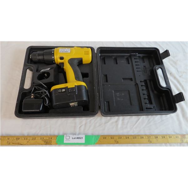 Cordless drill in case with battery