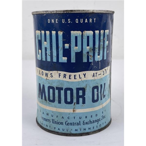 Chil-Pruf Motor Oil Can Farmers Union