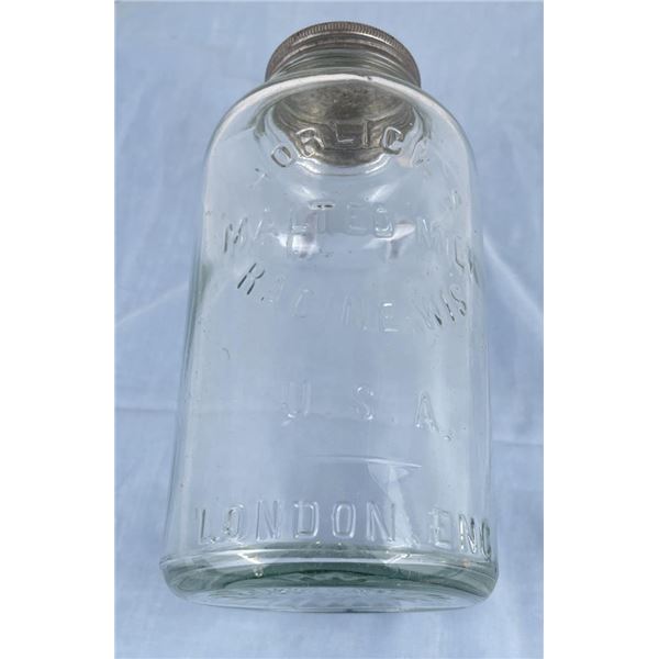 Antique Glass Horlicks Malted Milk Jar