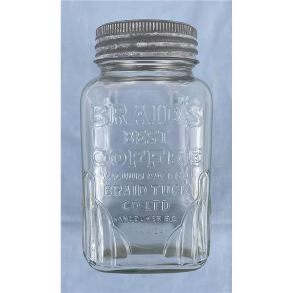 Braid's Best Coffee Canada Glass Jar