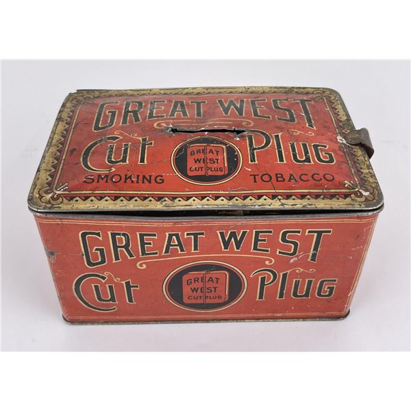 Great West Cut Plug Tobacco Tin Can
