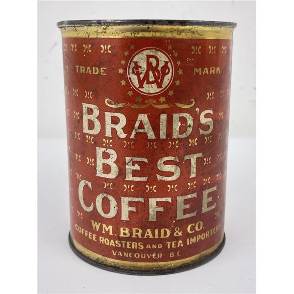 Braid's Best Coffee Tin Can Canada