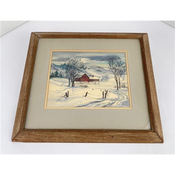 Lucille Hobbie Winter Watercolor Painting